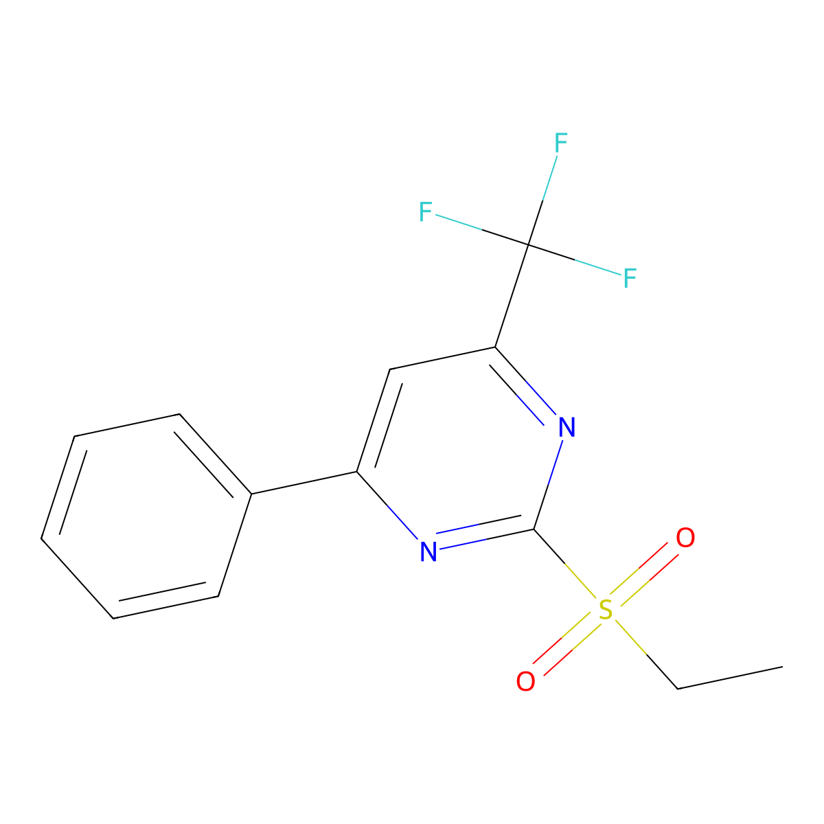 2-(Ethylsulfonyl)-4-phenyl-6-(trifluoromethyl)pyrimidine molecular structure, CAS 832739-60-3