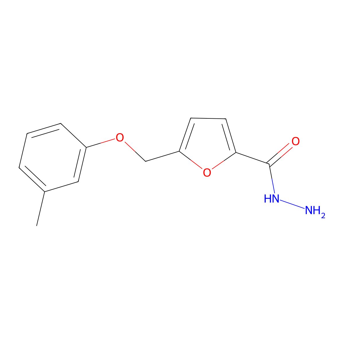5-[(3-Methylphenoxy)methyl]furan-2-carbohydrazide molecular structure, CAS 832739-61-4