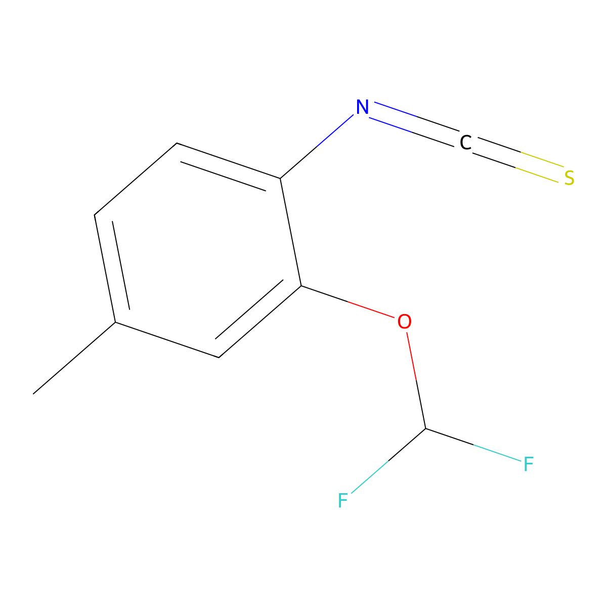 2-(Difluoromethoxy)-1-isothiocyanato-4-methylbenzene molecular structure, CAS 832739-67-0