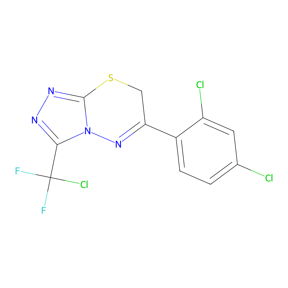 3-(Chlorodifluoromethyl)-6-(2,4-dichlorophenyl)-7H-[1,2,4]triazolo[3,4-b][1,3,4]thiadiazine molecular structure, CAS 832739-69-2
