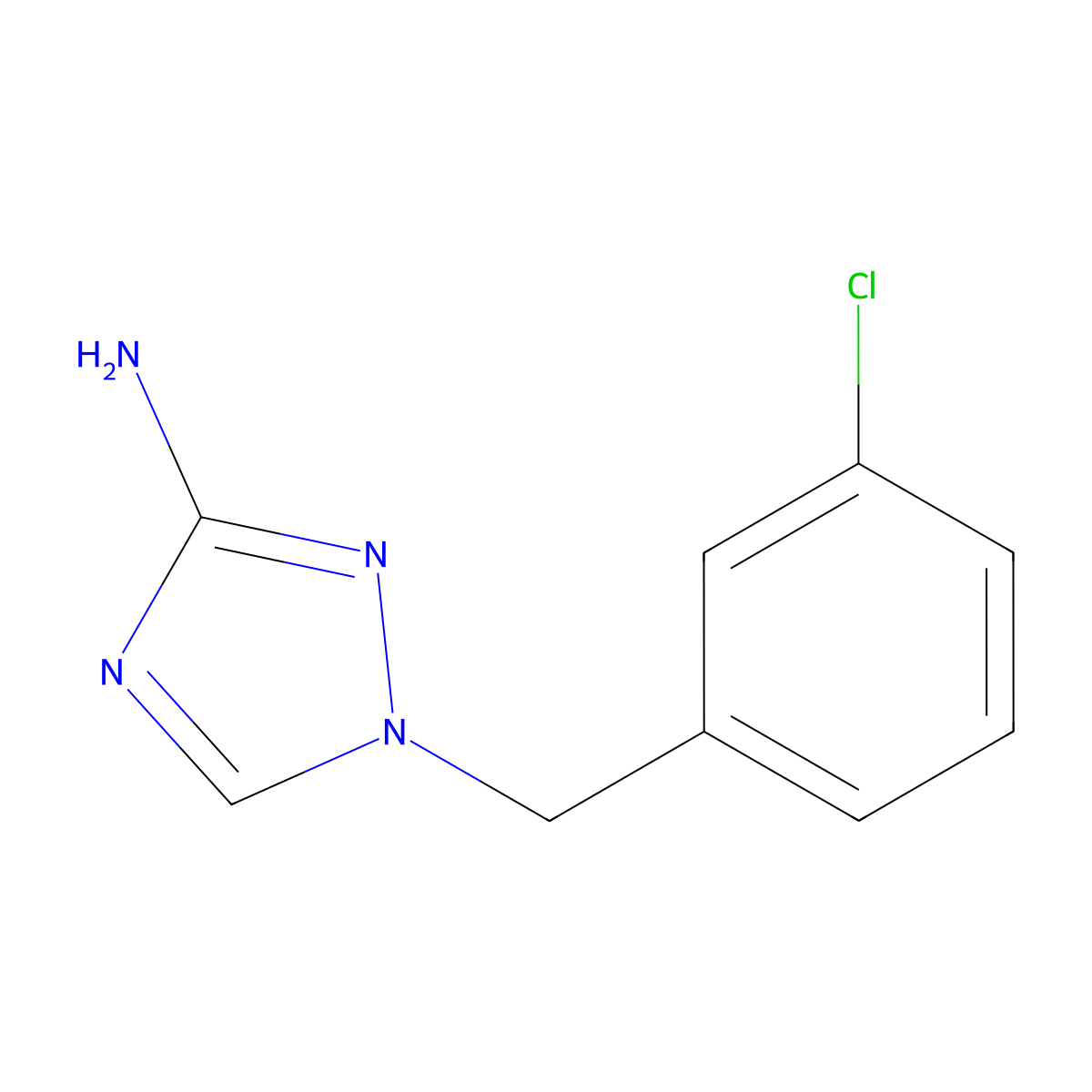 1-(3-chlorobenzyl)-1H-1,2,4-triazol-3-amine molecular structure, CAS 832739-72-7
