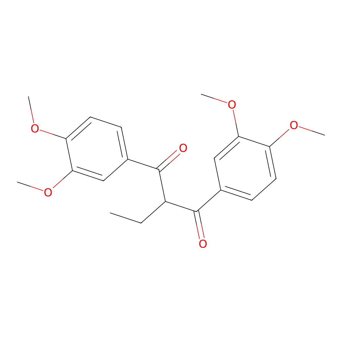 1,3-Bis(3,4-dimethoxyphenyl)-2-ethylpropane-1,3-dione molecular structure, CAS 832739-75-0