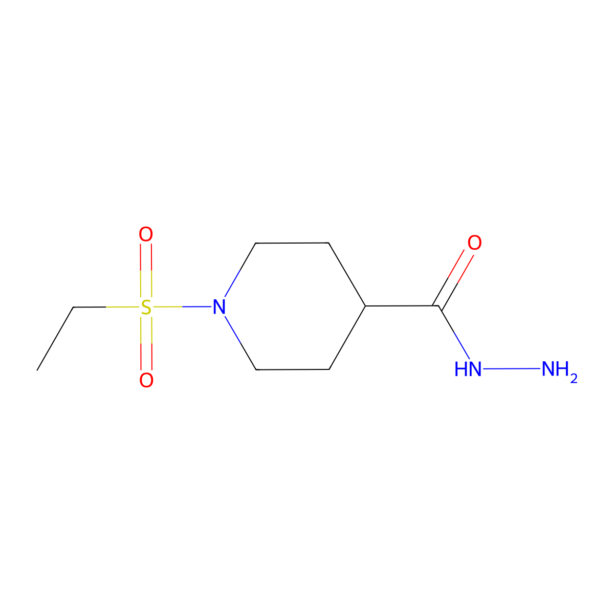 1-(Ethylsulfonyl)piperidine-4-carbohydrazide molecular structure, CAS 832739-82-9