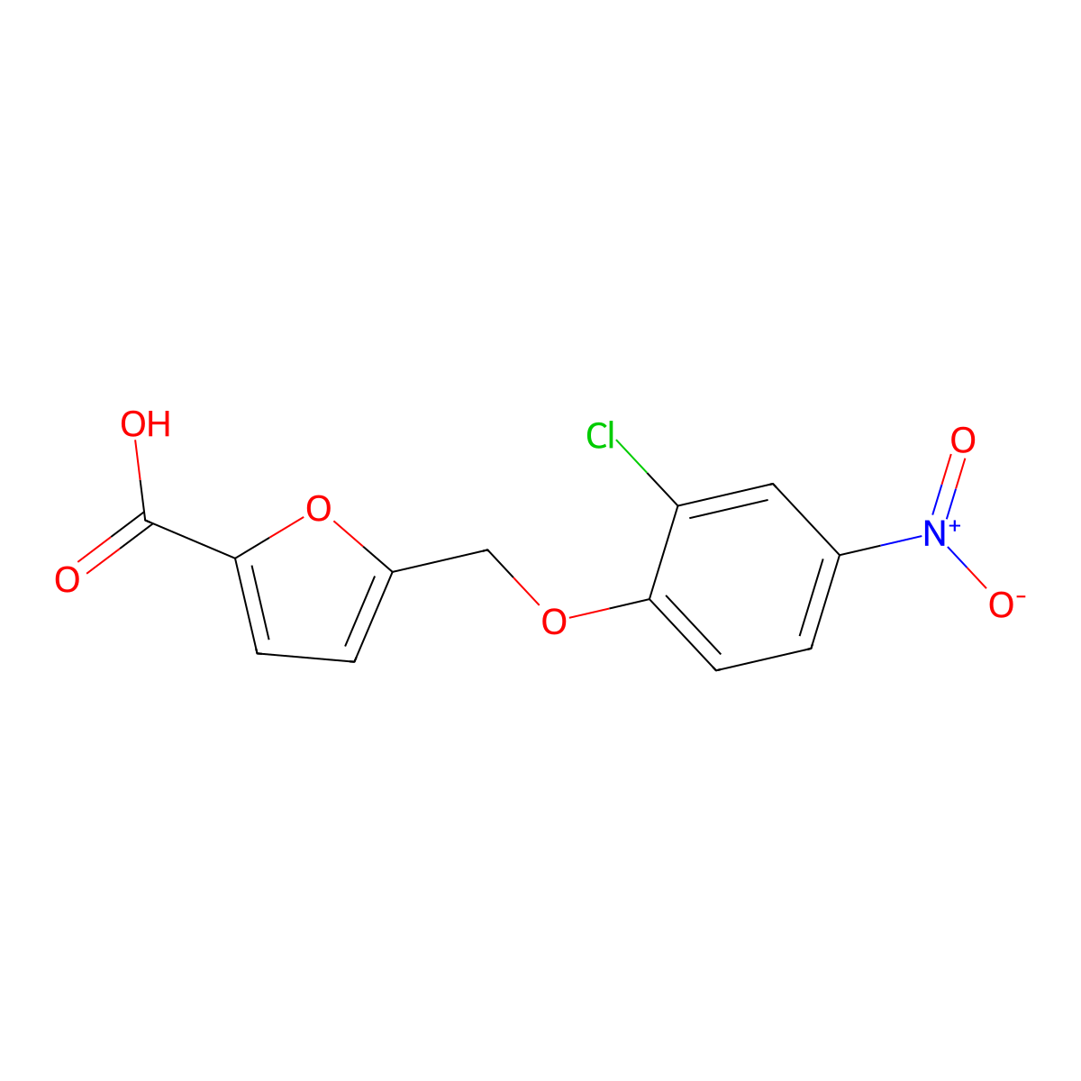 5-[(2-Chloro-4-nitrophenoxy)methyl]furan-2-carboxylic acid molecular structure, CAS 832739-84-1