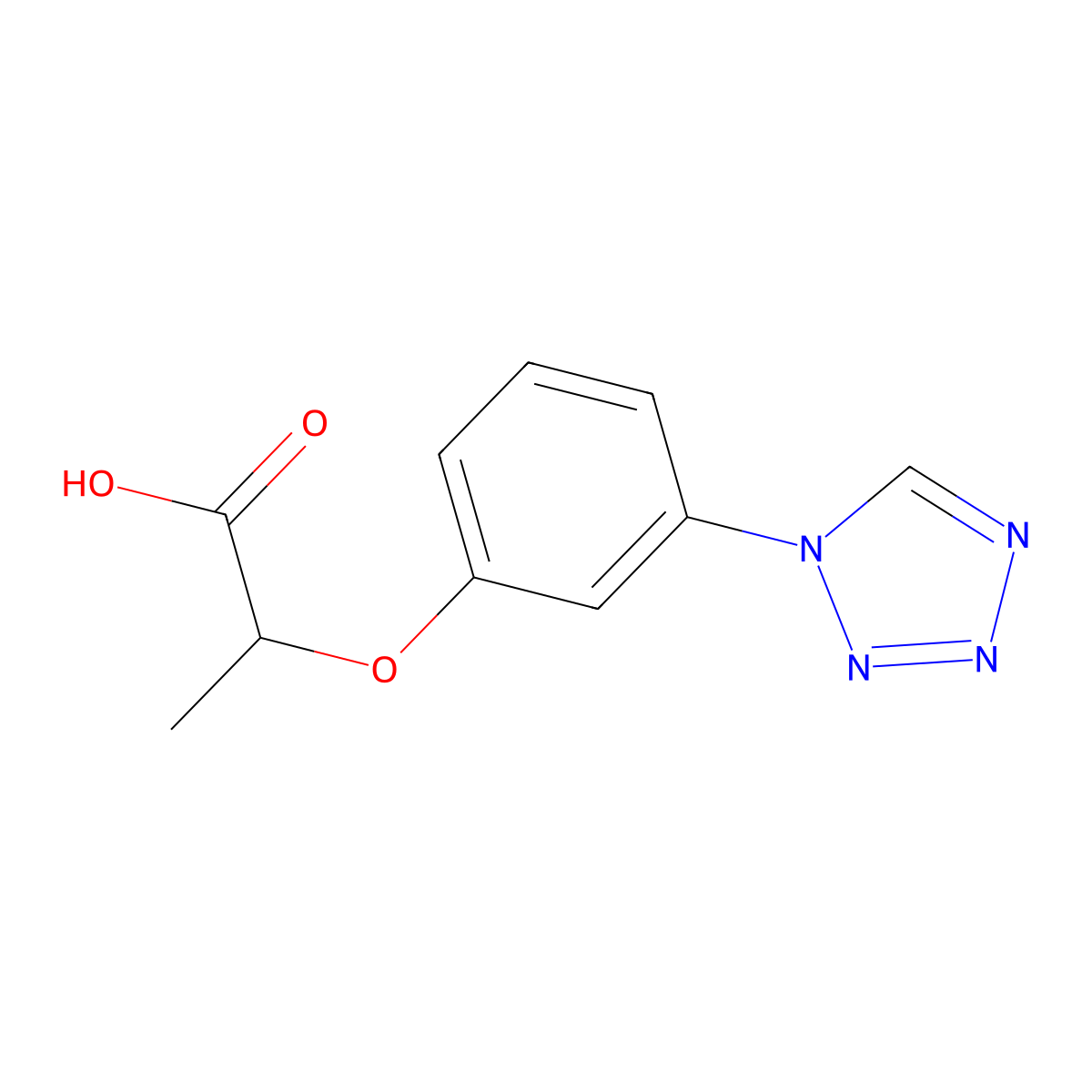 2-[3-(1H-tetrazol-1-yl)phenoxy]propanoic acid molecular structure, CAS 832739-85-2