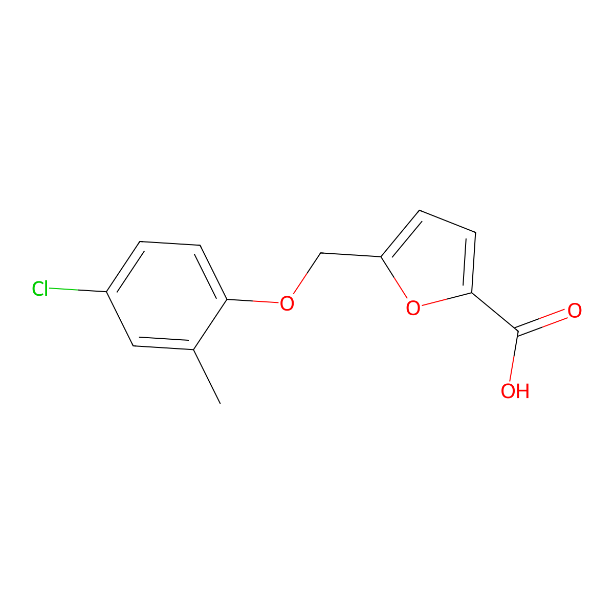 5-[(4-Chloro-2-methylphenoxy)methyl]-2-furancarboxylic acid molecular structure, CAS 832739-89-6