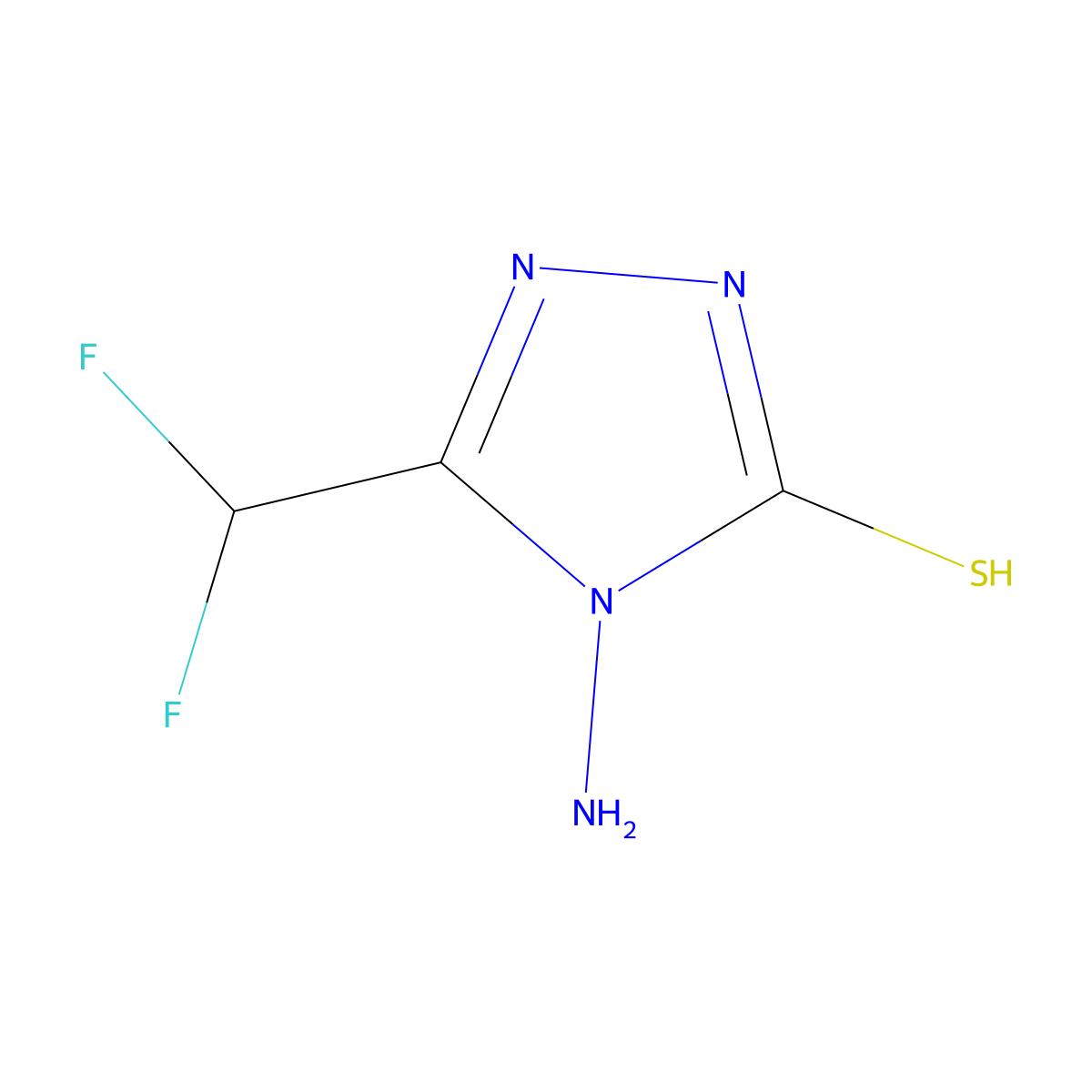 4-amino-5-(difluoromethyl)-4H-1,2,4-triazole-3-thiol molecular structure, CAS 832740-00-8