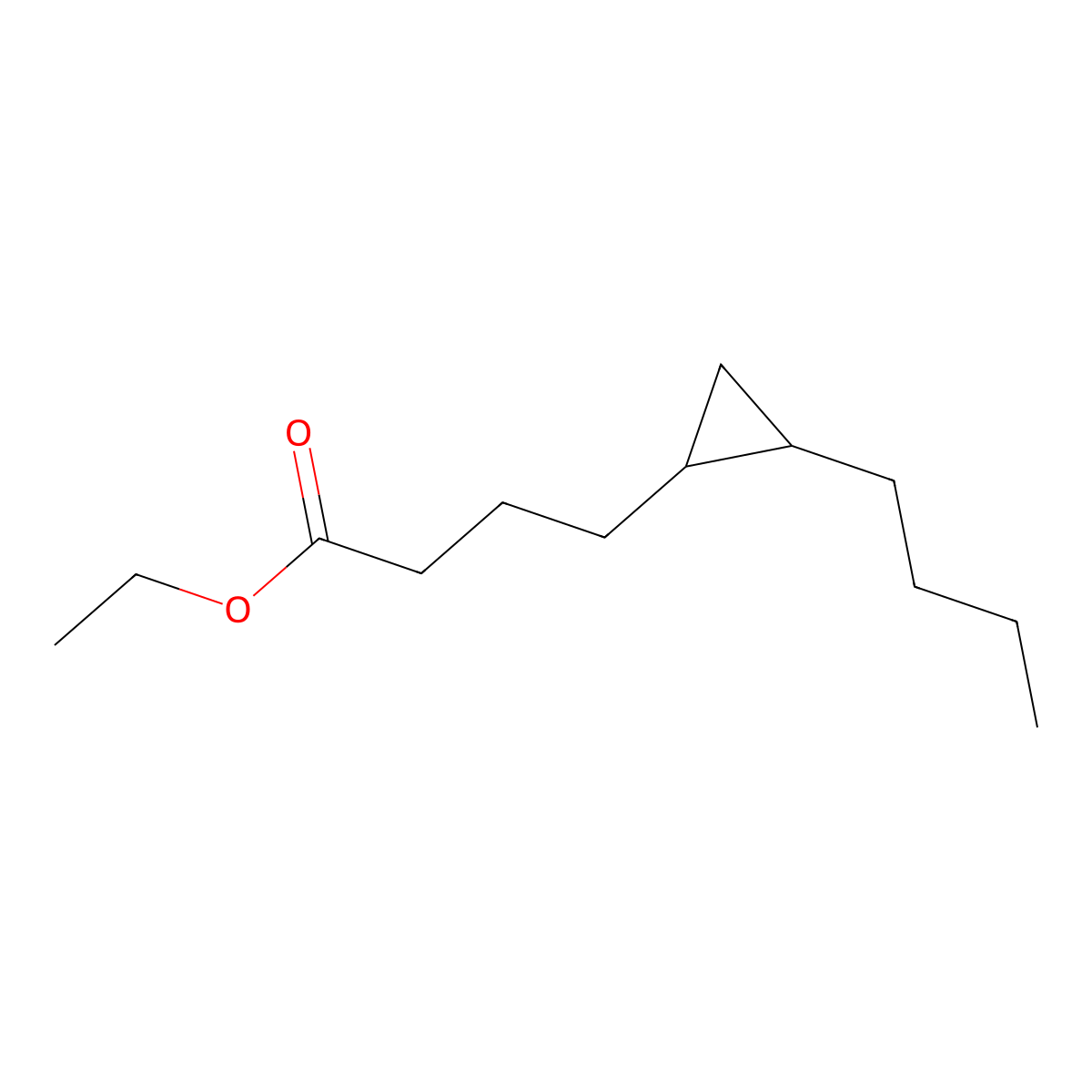 Ethyl 4-(2-butylcyclopropyl)butanoate molecular structure, CAS 832740-02-0