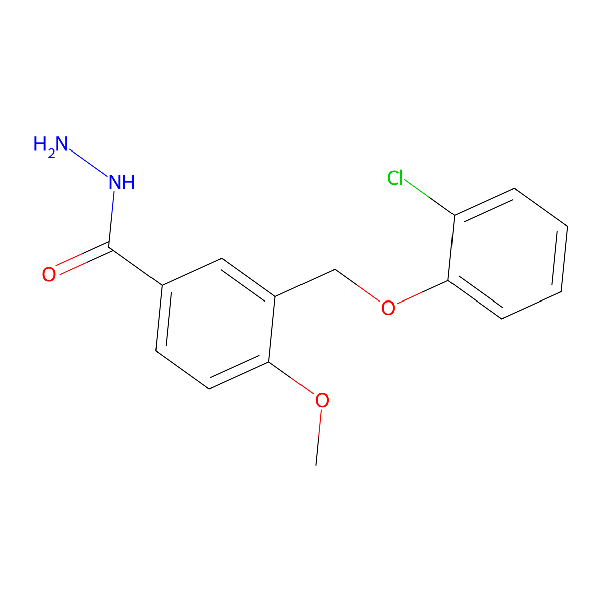 3-[(2-Chlorophenoxy)methyl]-4-methoxybenzohydrazide molecular structure, CAS 832740-06-4