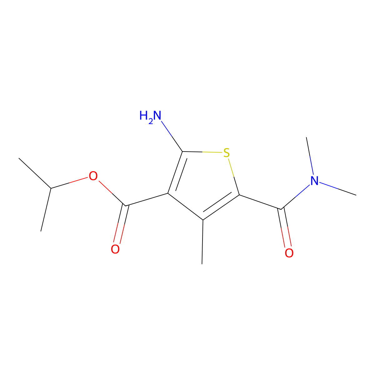 Isopropyl 2-amino-5-[(dimethylamino)carbonyl]-4-methylthiophene-3-carboxylate molecular structure, CAS 832740-10-0