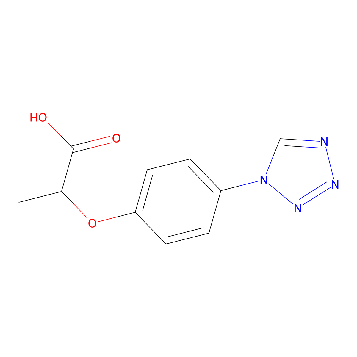 2-(4-(1H-Tetrazol-1-yl)phenoxy)propanoic acid molecular structure, CAS 832740-17-7