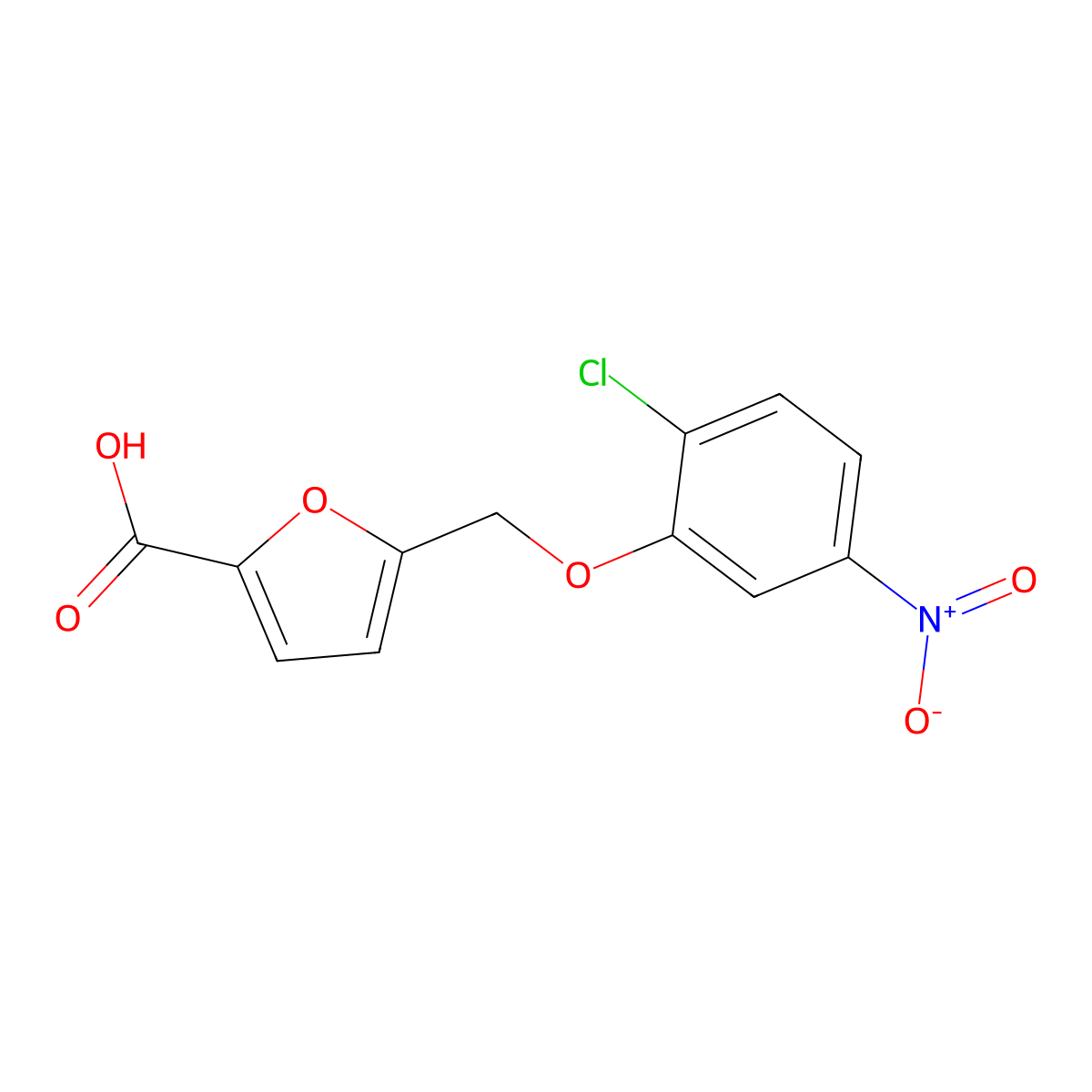 5-[(2-Chloro-5-nitrophenoxy)methyl]furan-2-carboxylic acid molecular structure, CAS 832740-21-3