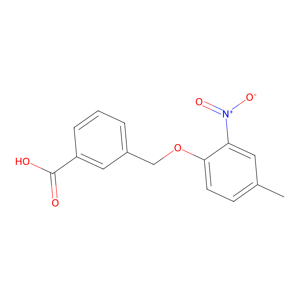 3-[(4-Methyl-2-nitrophenoxy)methyl]benzoic acid molecular structure, CAS 832740-22-4