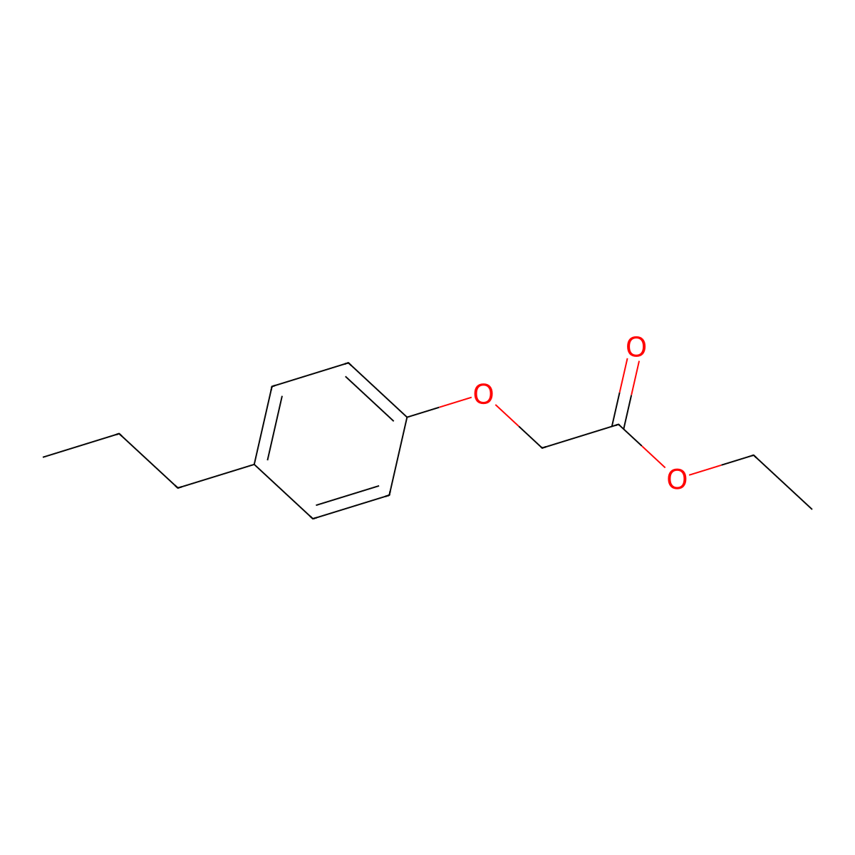 Ethyl 2-(4-propylphenoxy)acetate molecular structure, CAS 832740-24-6