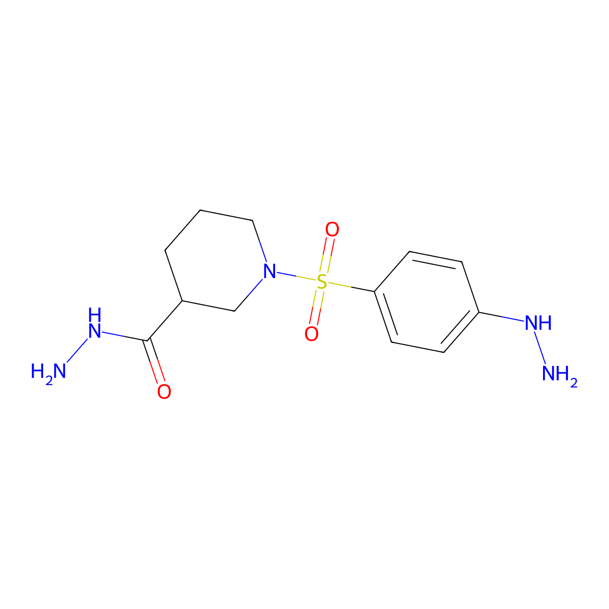 1-((4-Hydrazinylphenyl)sulfonyl)piperidine-3-carbohydrazide molecular structure, CAS 832740-25-7