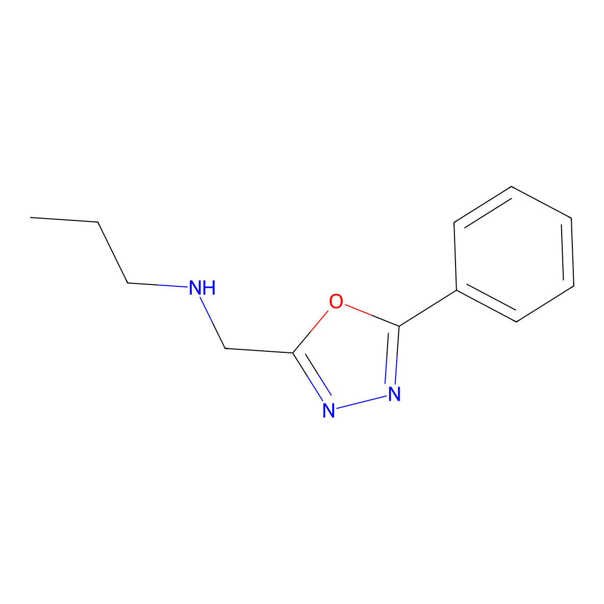 N-((5-Phenyl-1,3,4-oxadiazol-2-yl)methyl)propan-1-amine molecular structure, CAS 832740-27-9