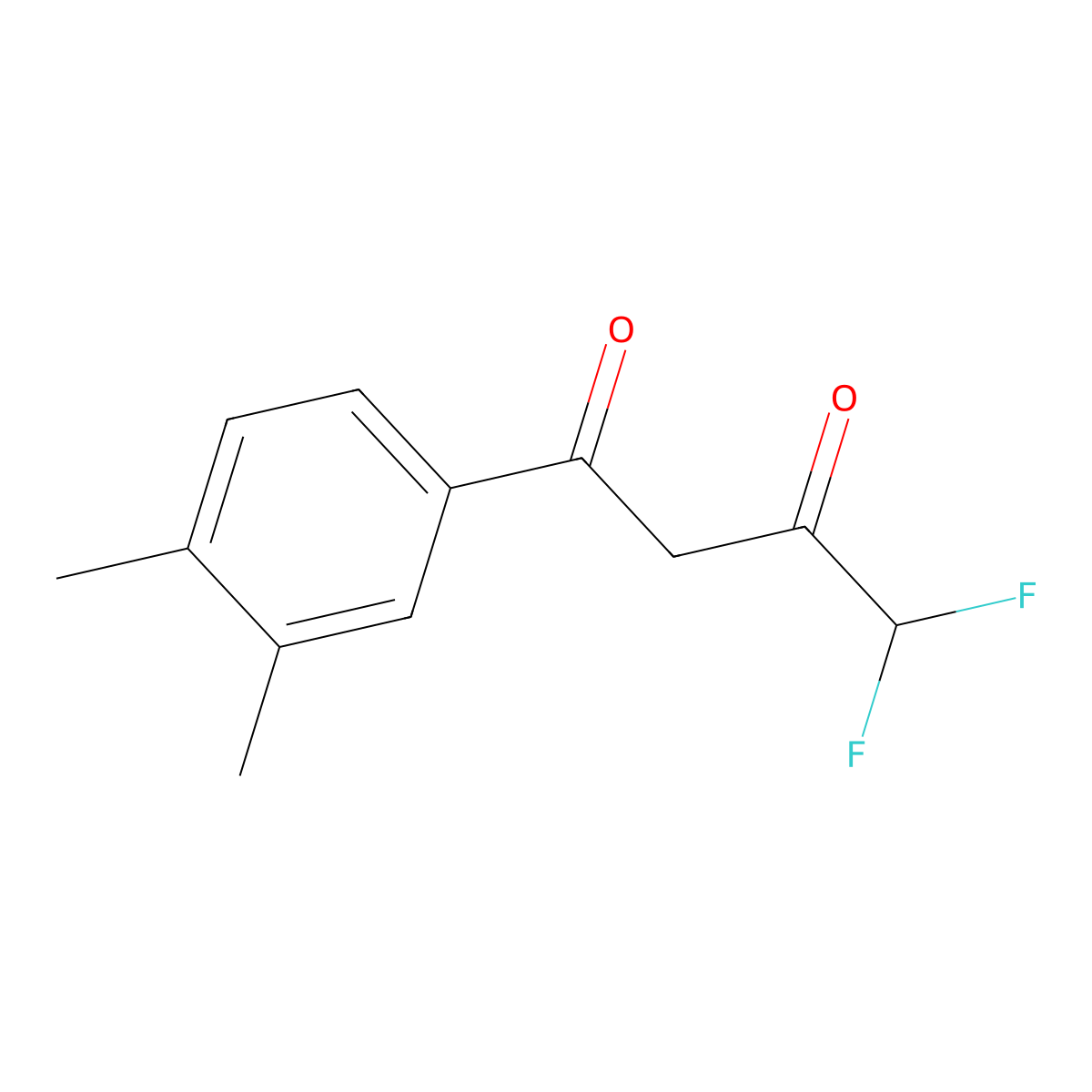 1-(3,4-Dimethylphenyl)-4,4-difluorobutane-1,3-dione molecular structure, CAS 832740-29-1