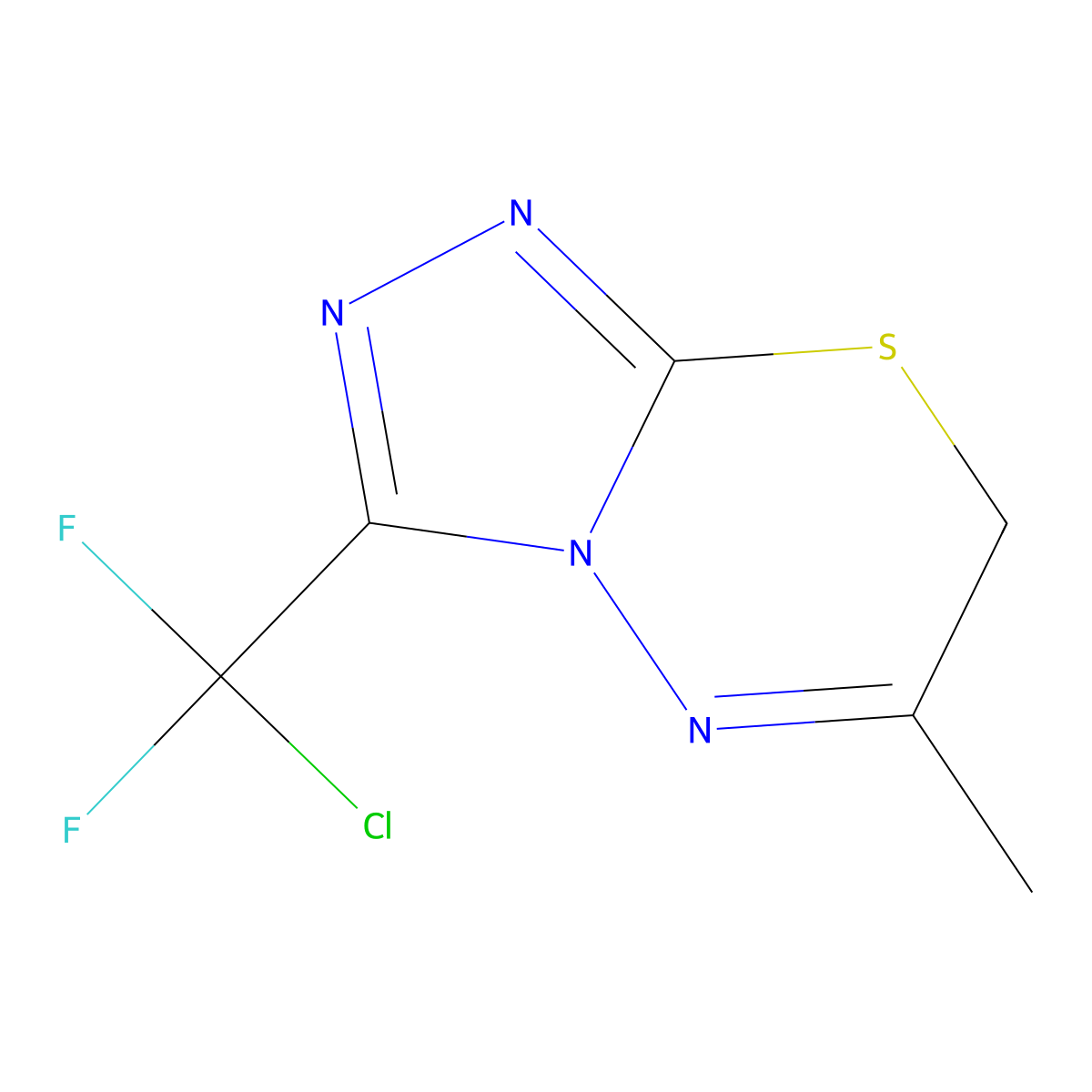 3-[chloro(difluoro)methyl]-6-methyl-7H-[1,2,4]triazolo[3,4-b][1,3,4]thiadiazine molecular structure, CAS 832740-34-8