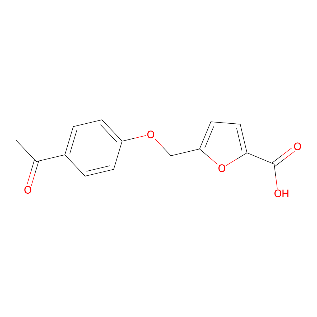 5-[(4-Acetylphenoxy)methyl]furan-2-carboxylic acid molecular structure, CAS 832740-35-9