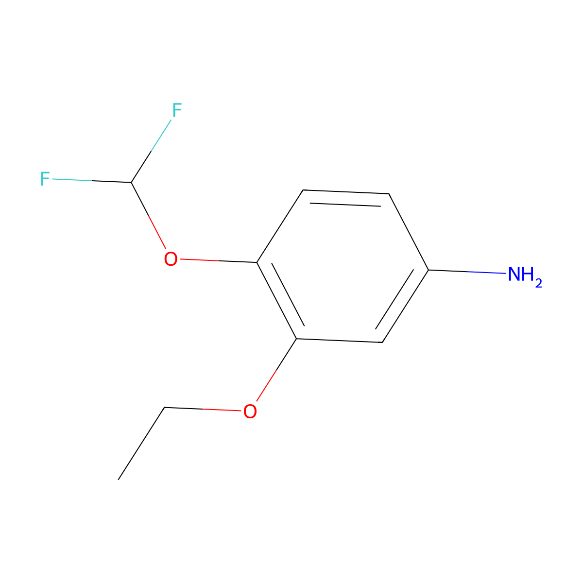 4-(Difluoromethoxy)-3-ethoxybenzenamine molecular structure, CAS 832740-41-7