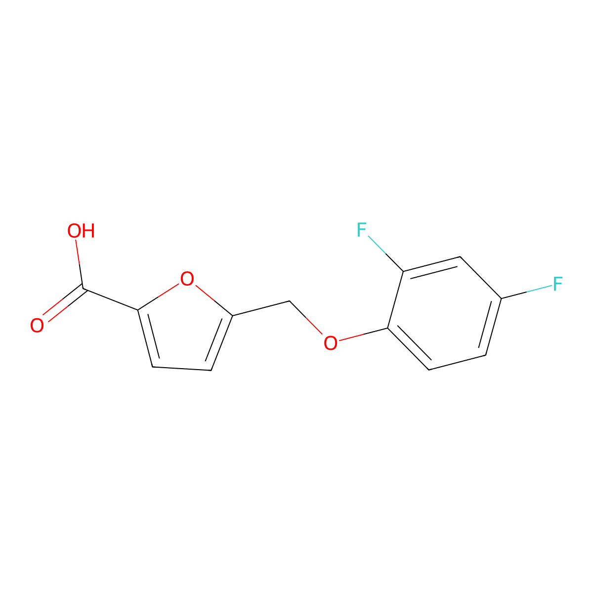 5-[(2,4-Difluorophenoxy)methyl]furan-2-carboxylic acid molecular structure, CAS 832740-42-8