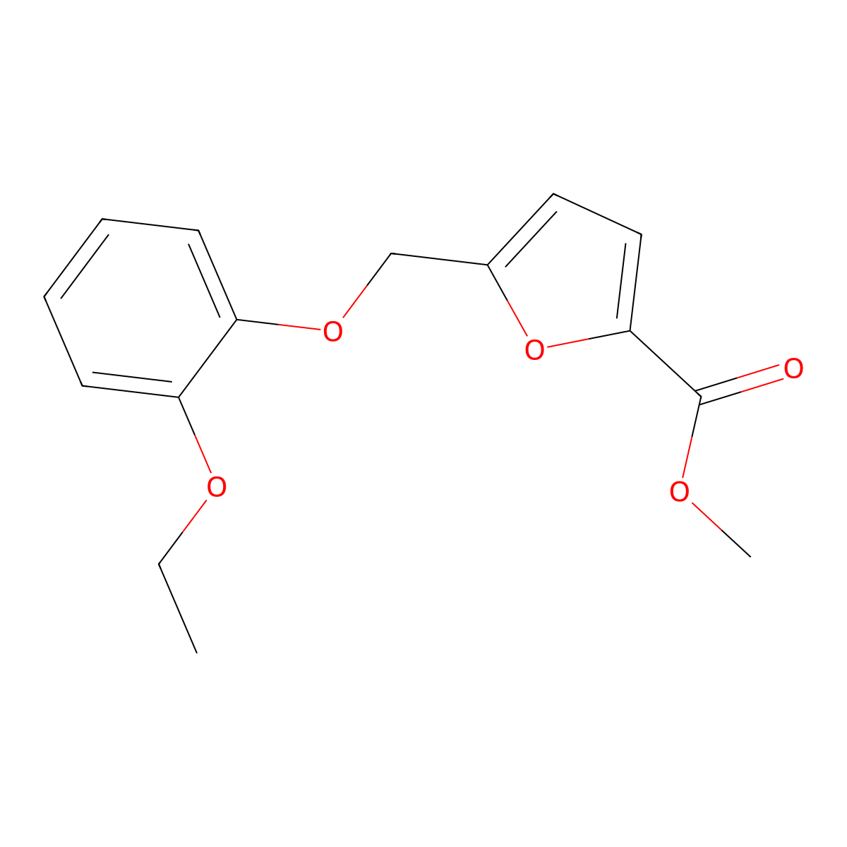 Methyl 5-[(2-ethoxyphenoxy)methyl]furan-2-carboxylate molecular structure, CAS 832740-43-9