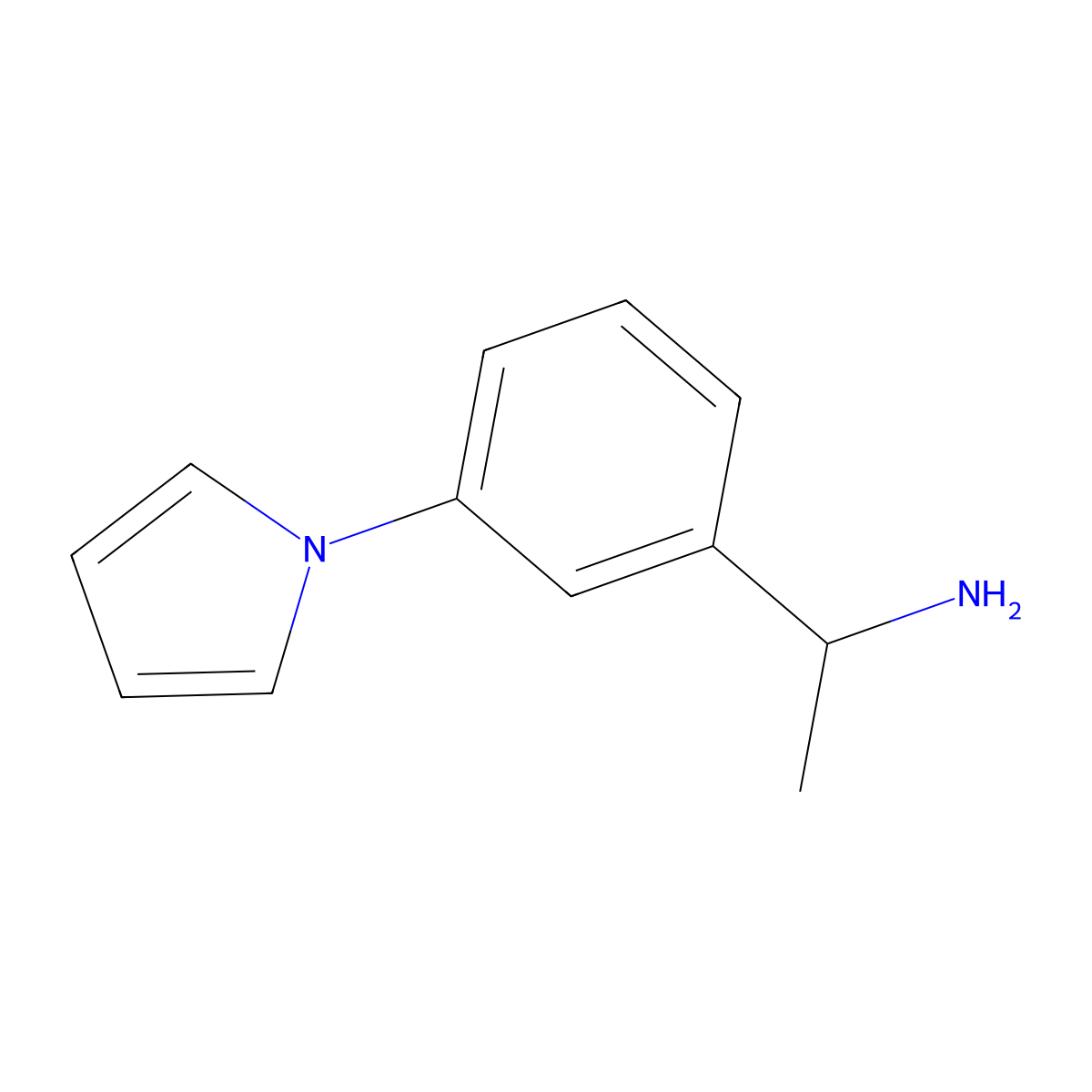 1-(3-Pyrrol-1-yl-phenyl)-ethylamine molecular structure, CAS 832740-45-1