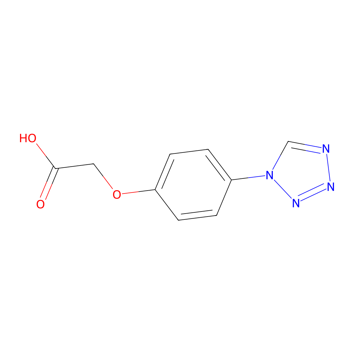 2-(4-(1H-1,2,3,4-tetrazol-1-yl)phenoxy)acetic acid molecular structure, CAS 832740-47-3