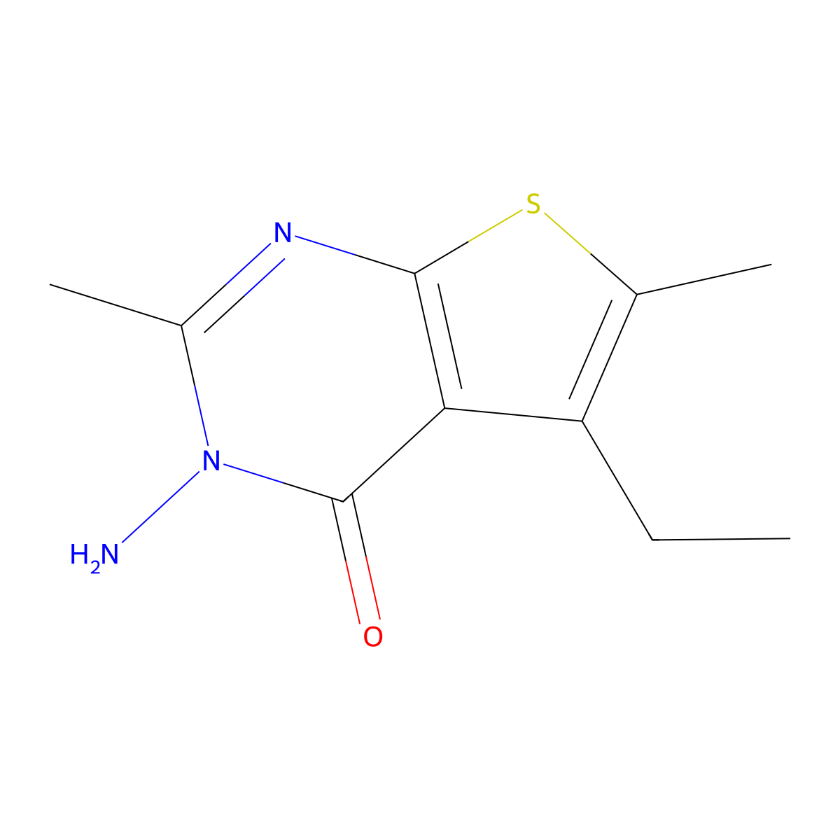 3-amino-5-ethyl-2,6-dimethylthieno[2,3-d]pyrimidin-4(3H)-one molecular structure, CAS 832740-48-4