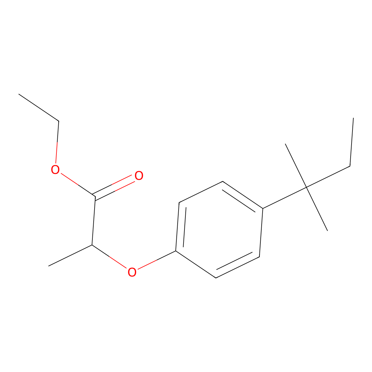 Ethyl 2-(4-tert-pentylphenoxy)propanoate molecular structure, CAS 832740-59-7