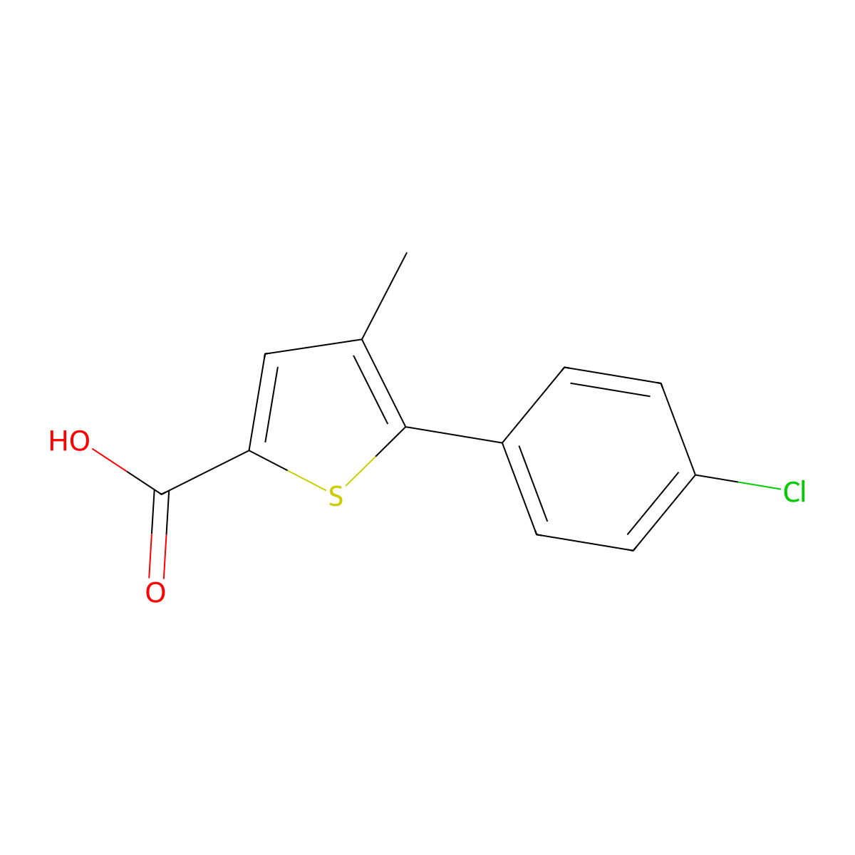 5-(4-Chlorophenyl)-4-methylthiophene-2-carboxylic acid molecular structure, CAS 832740-61-1