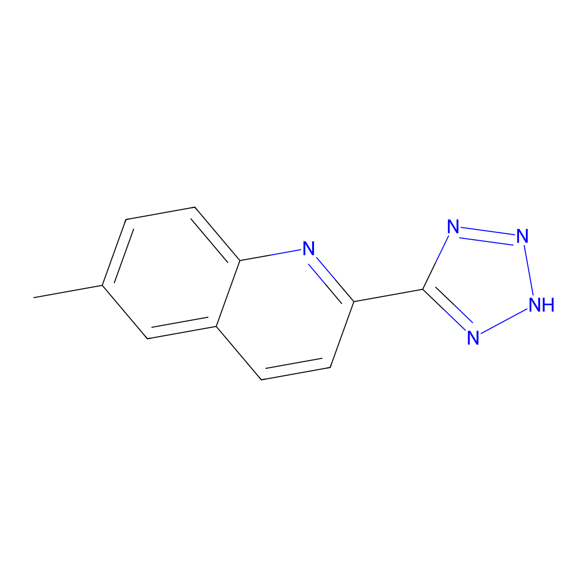 6-Methyl-2-(2H-tetrazol-5-yl)-quinoline molecular structure, CAS 832740-64-4