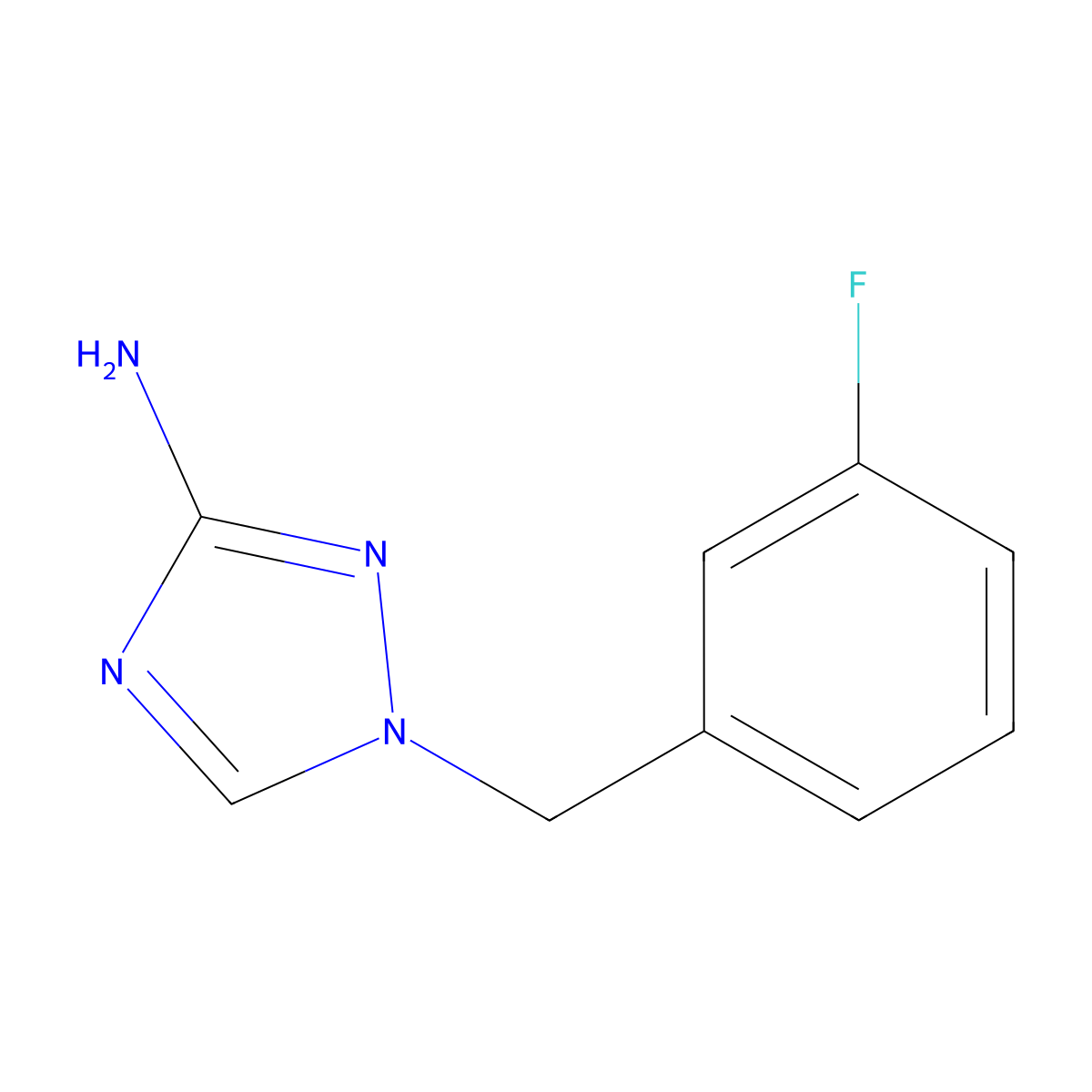 1-[(3-fluorophenyl)methyl]-1H-1,2,4-triazol-3-amine molecular structure, CAS 832740-71-3