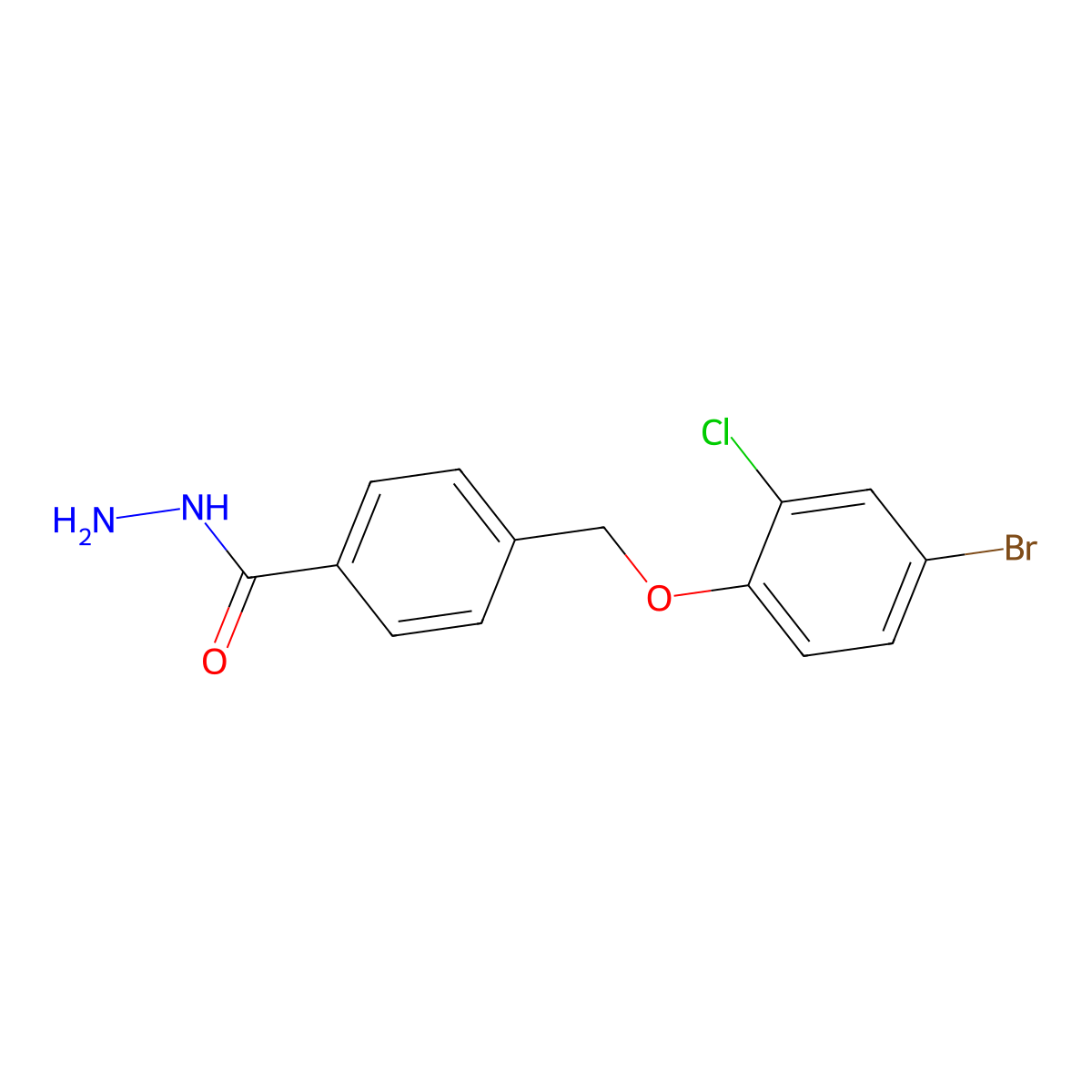 4-[(4-Bromo-2-chlorophenoxy)methyl]benzohydrazide molecular structure, CAS 832740-78-0