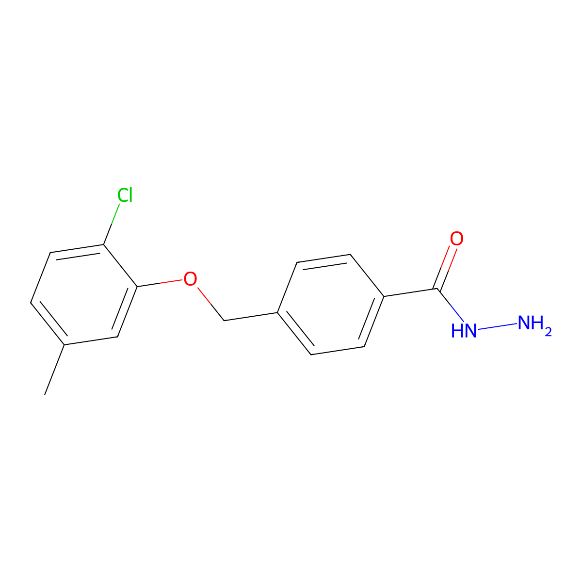 4-[(2-Chloro-5-methylphenoxy)methyl]benzohydrazide molecular structure, CAS 832740-82-6