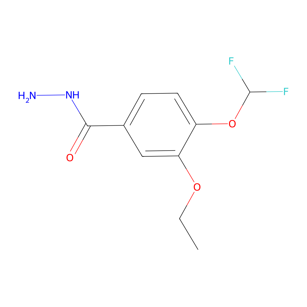 4-(Difluoromethoxy)-3-ethoxybenzohydrazide molecular structure, CAS 832740-84-8