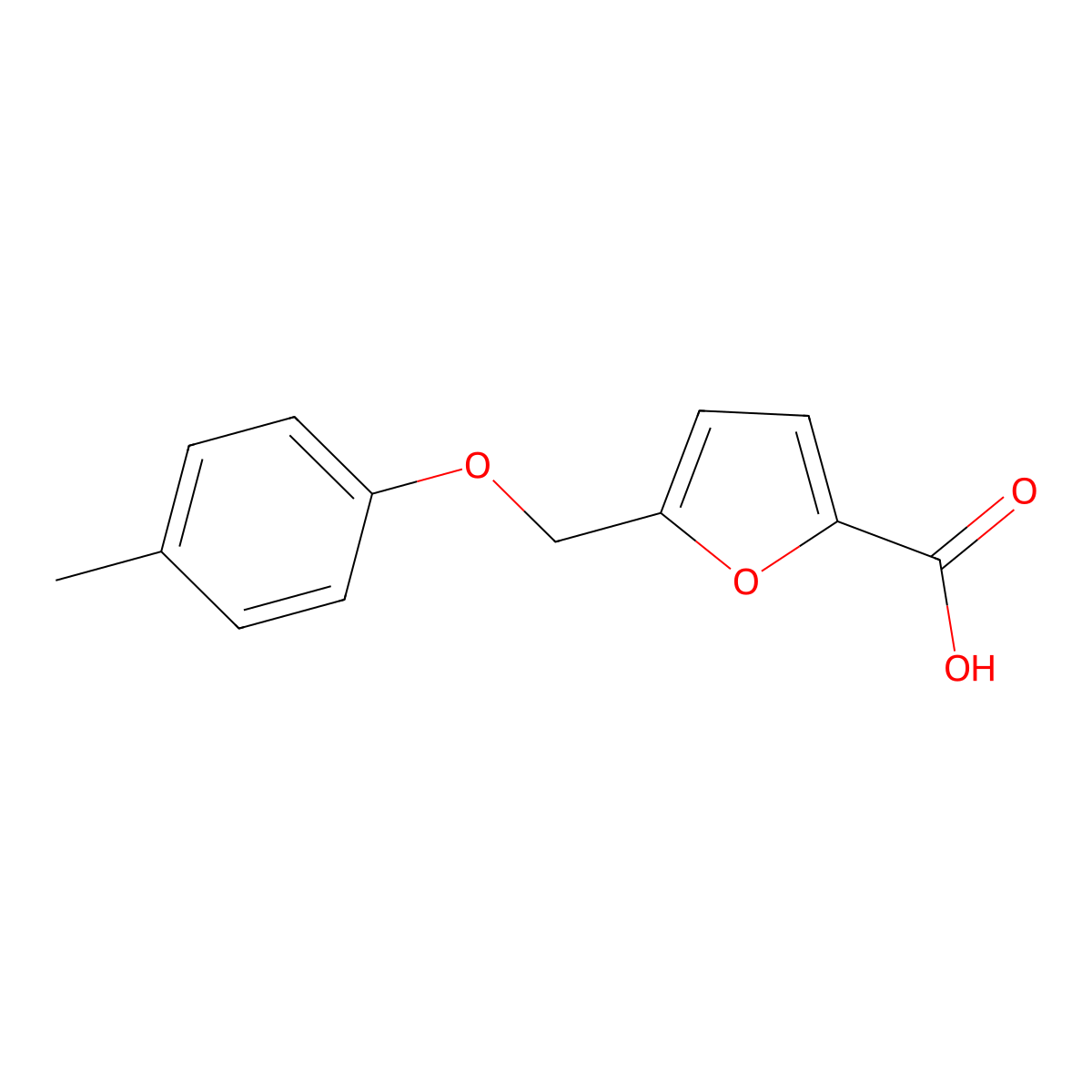 5-((4-Methylphenoxy)methyl)furan-2-carboxylic acid molecular structure, CAS 832740-89-3