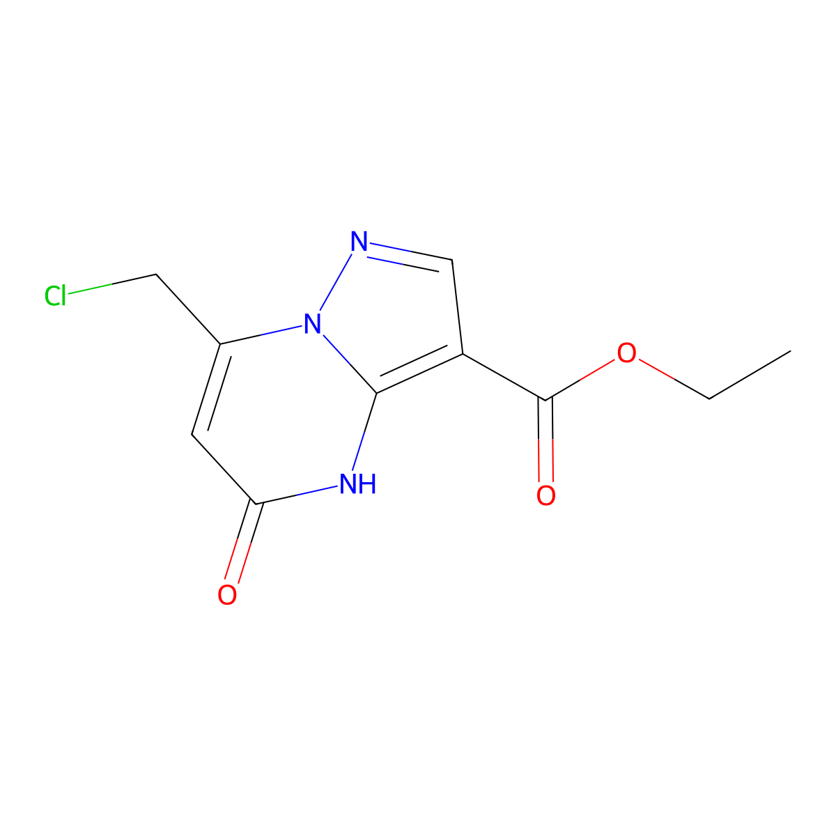 Ethyl 7-(chloromethyl)-5-hydroxypyrazolo[1,5-a]pyrimidine-3-carboxylate molecular structure, CAS 832740-93-9