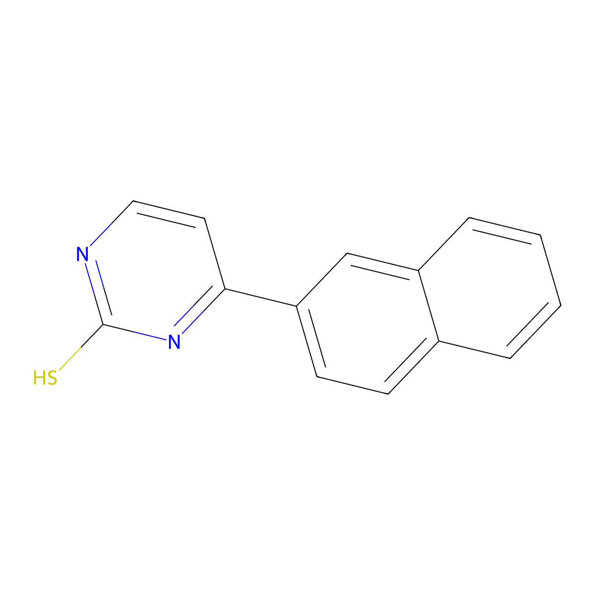 4-(Naphthalen-2-yl)pyrimidine-2-thiol molecular structure, CAS 832740-99-5