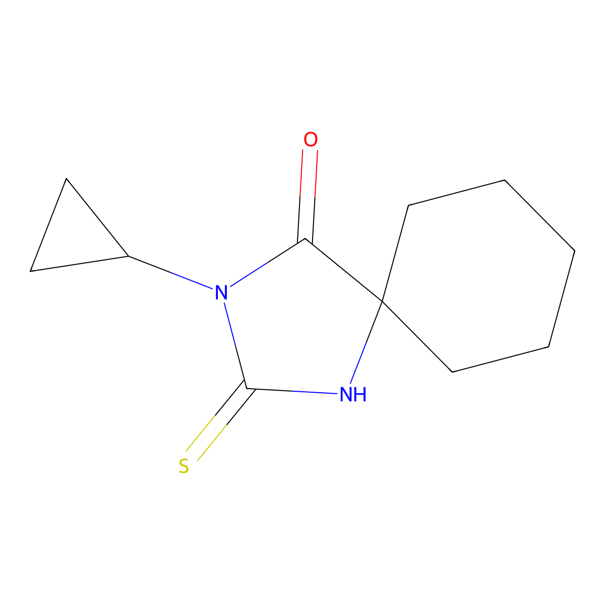 3-Cyclopropyl-2-thioxo-1,3-diazaspiro[4.5]decan-4-one molecular structure, CAS 832741-02-3