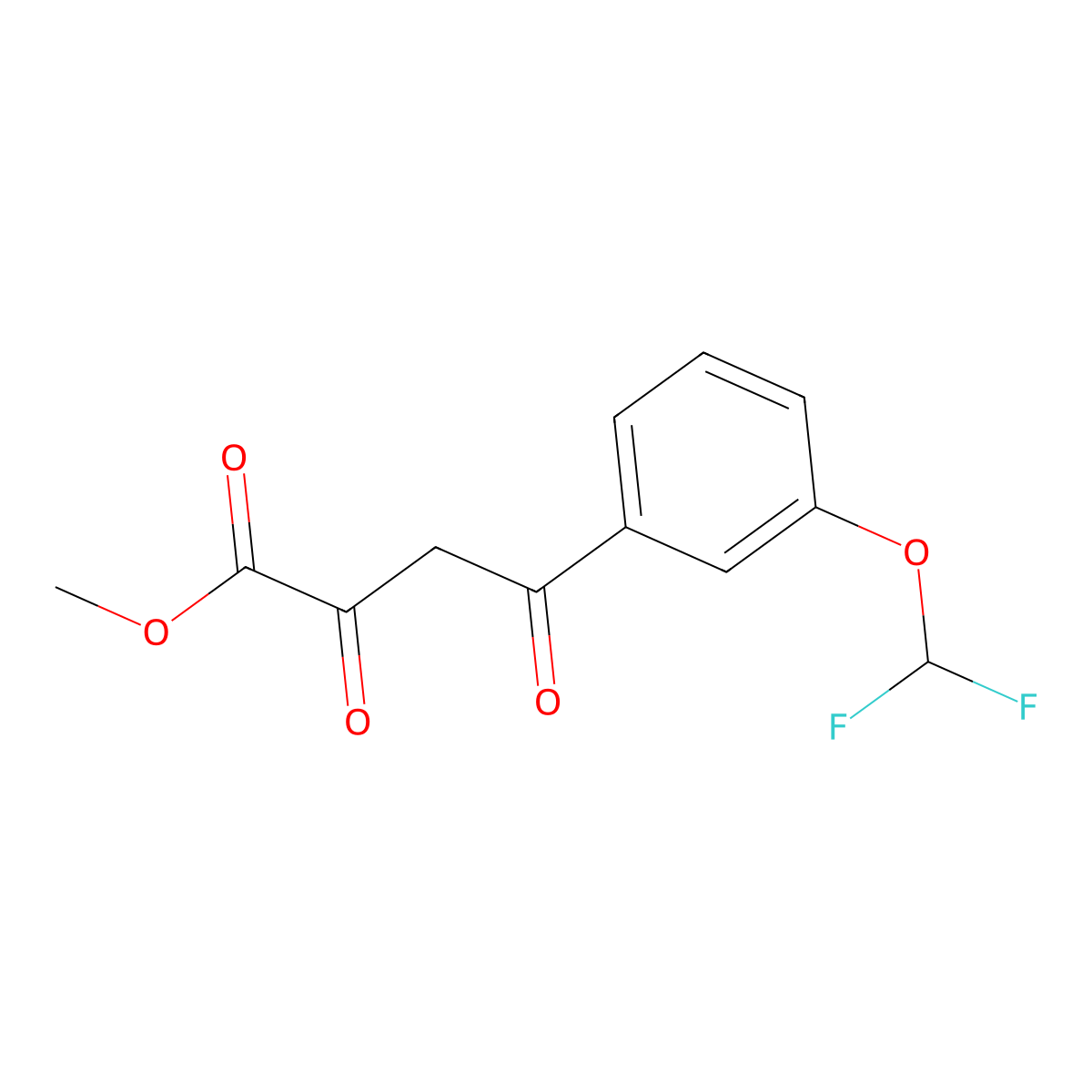 Methyl 3-(difluoromethoxy)-alpha,gamma-dioxobenzenebutanoate molecular structure, CAS 832741-03-4