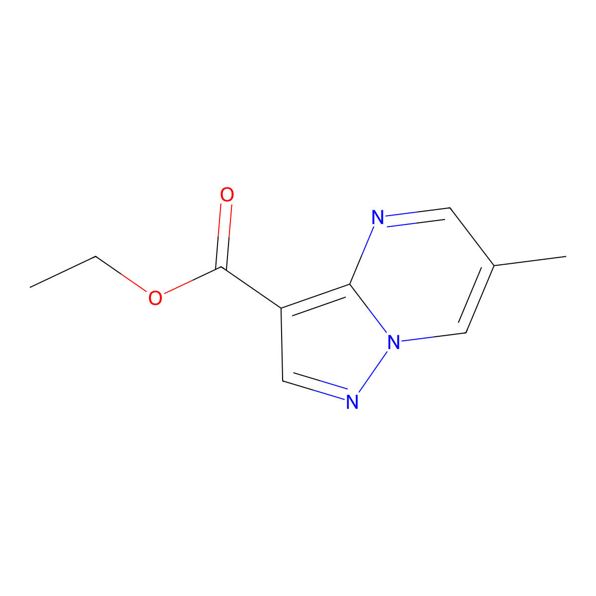 Ethyl 6-methylpyrazolo[1,5-a]pyrimidine-3-carboxylate molecular structure, CAS 832741-06-7