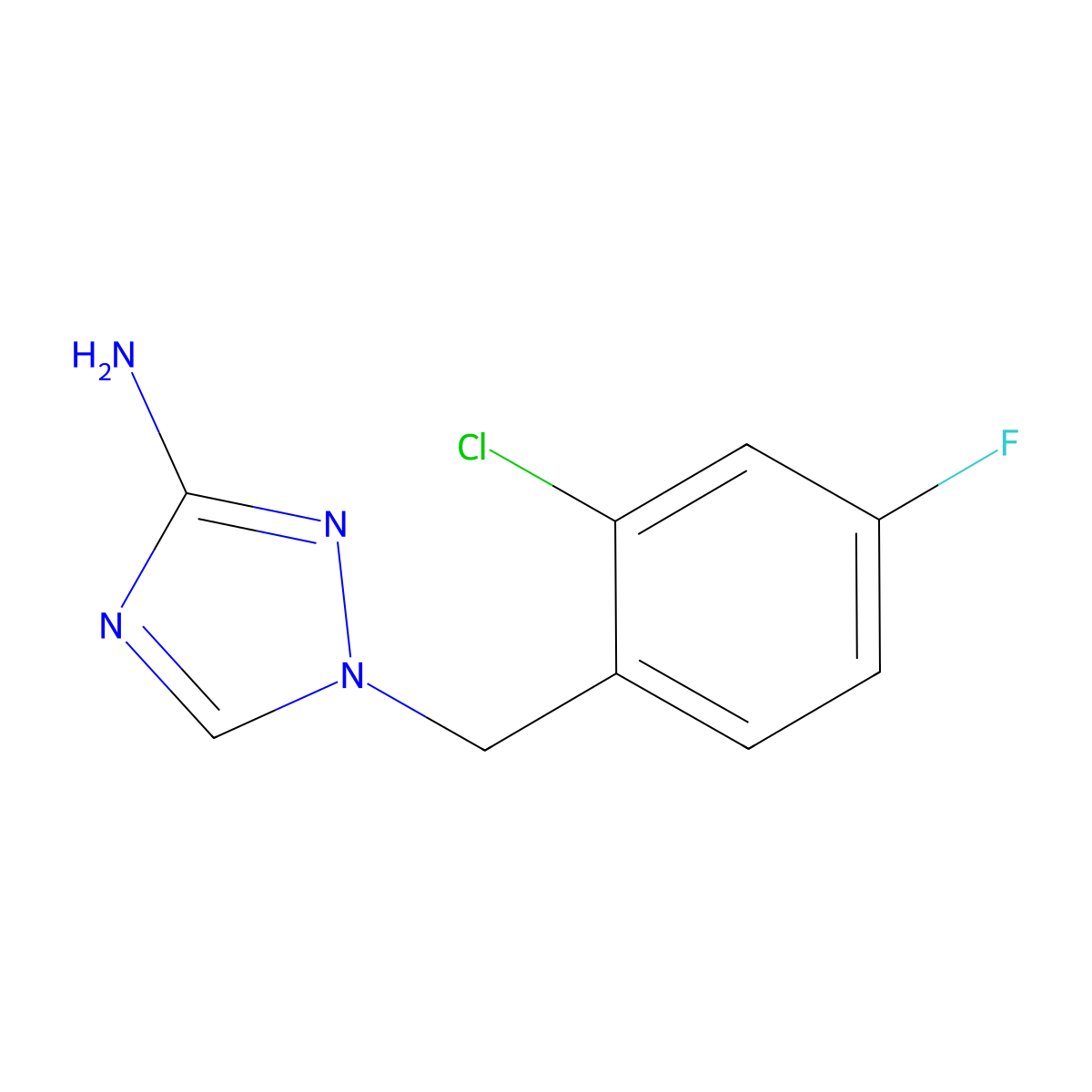 1-(2-chloro-4-fluorobenzyl)-1H-1,2,4-triazol-3-amine molecular structure, CAS 832741-20-5