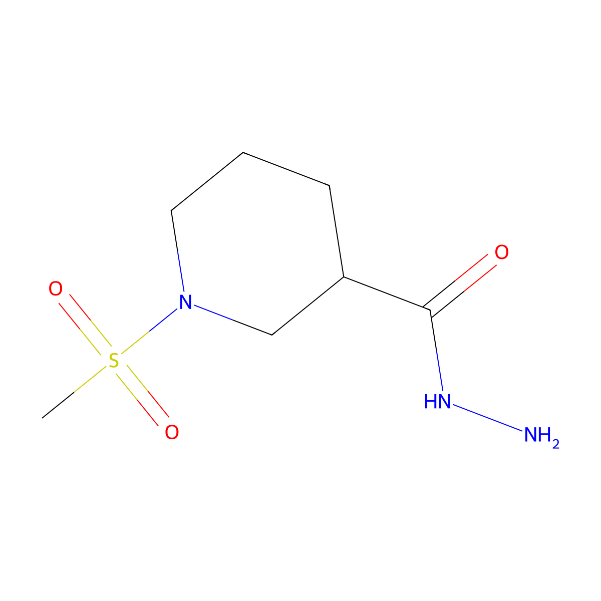 1-(Methylsulfonyl)piperidine-3-carbohydrazide molecular structure, CAS 832741-28-3