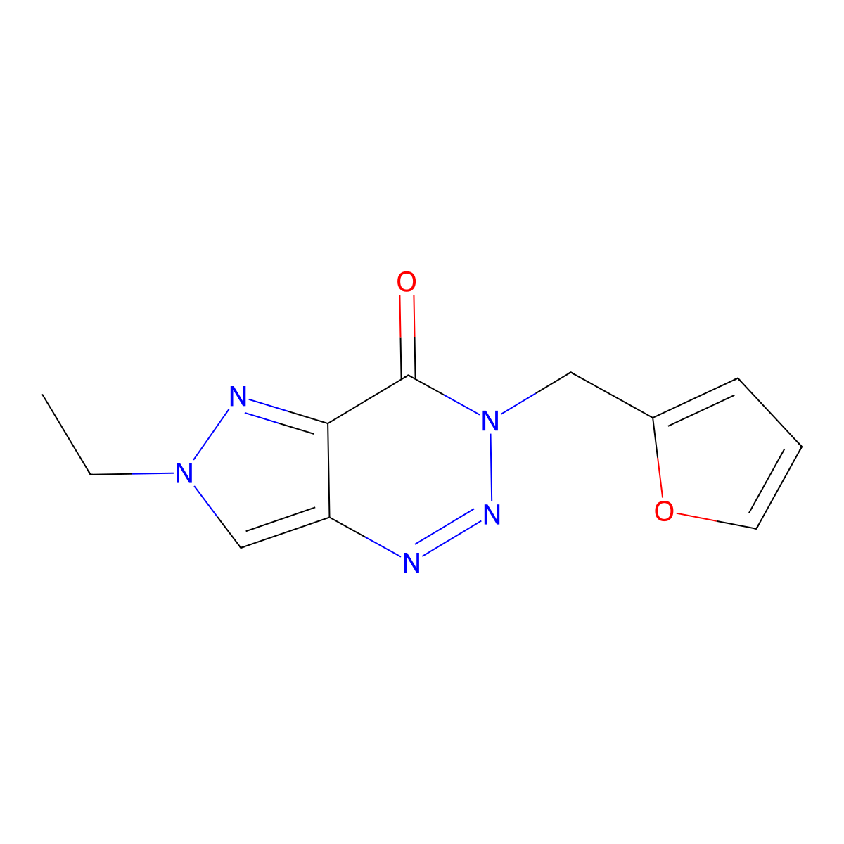 6-Ethyl-3-(2-furylmethyl)pyrazolo[4,3-d]1,2,3-triazin-4-one molecular structure, CAS 832742-11-7