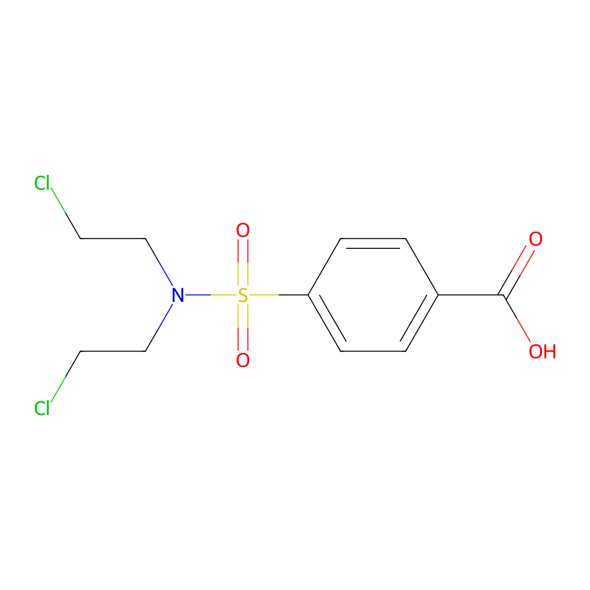 4-[bis(2-chloroethyl)sulfamoyl]benzoic Acid molecular structure, CAS 832742-36-6