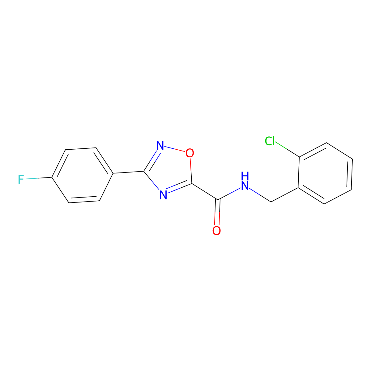 N-[(2-chlorophenyl)methyl]-3-(4-fluorophenyl)-1,2,4-oxadiazole-5-carboxamide molecular structure, CAS 832742-68-4