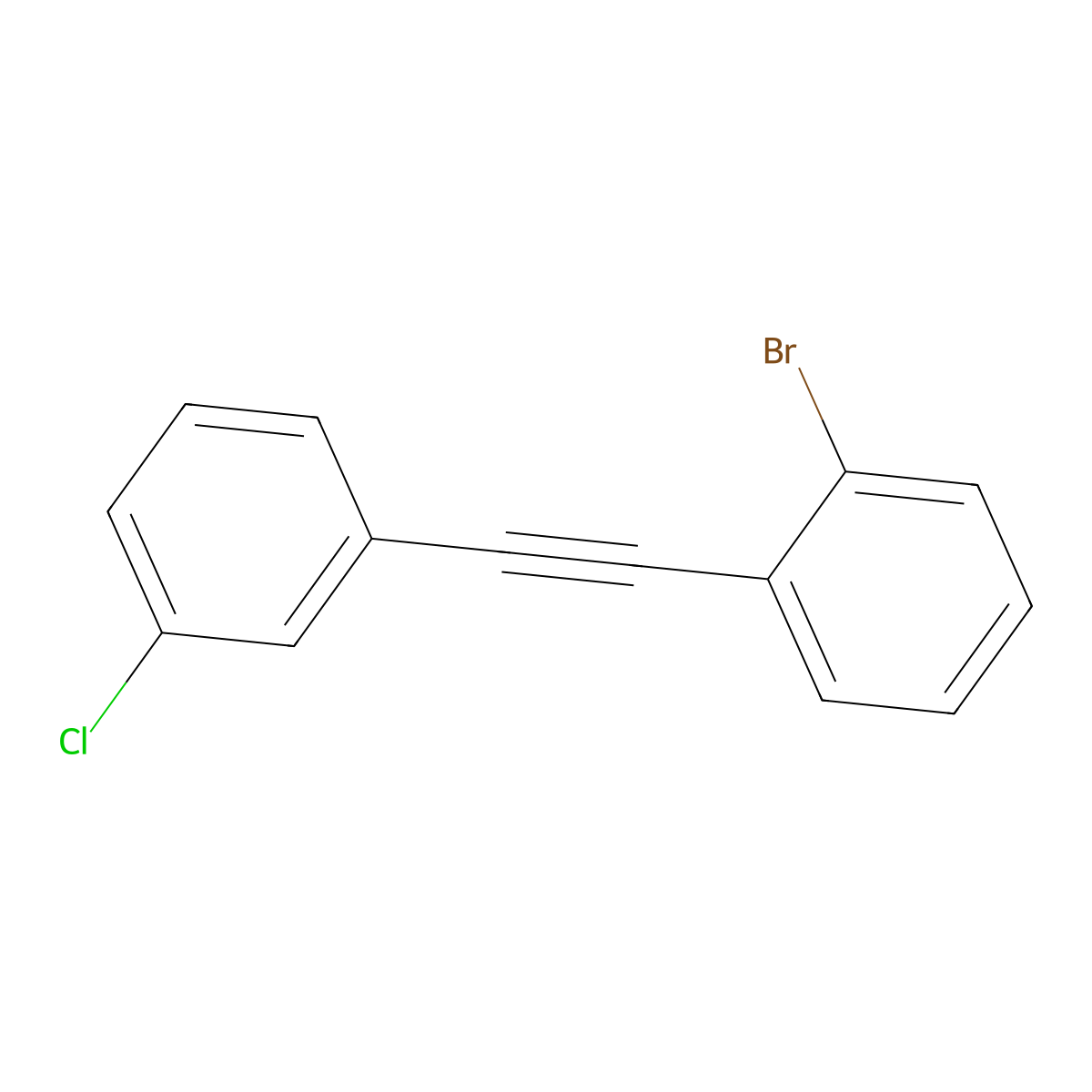 1-Bromo-2-[(3-chlorophenyl)ethynyl]benzene molecular structure, CAS 832744-19-1