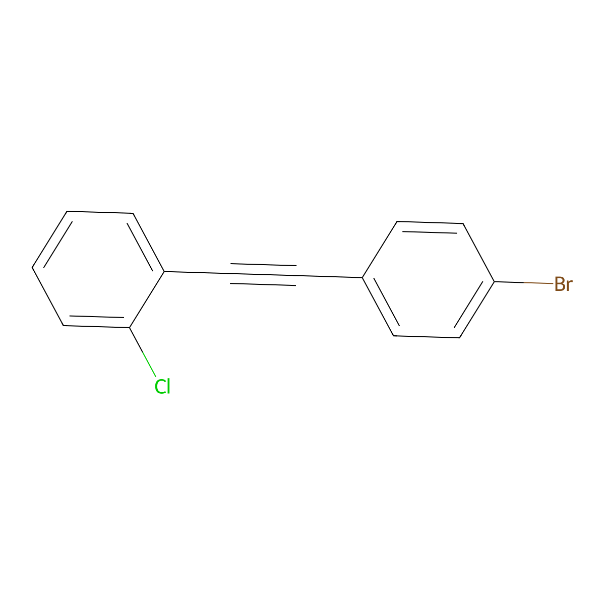 1-[(4-Bromophenyl)ethynyl]-2-chlorobenzene molecular structure, CAS 832744-26-0