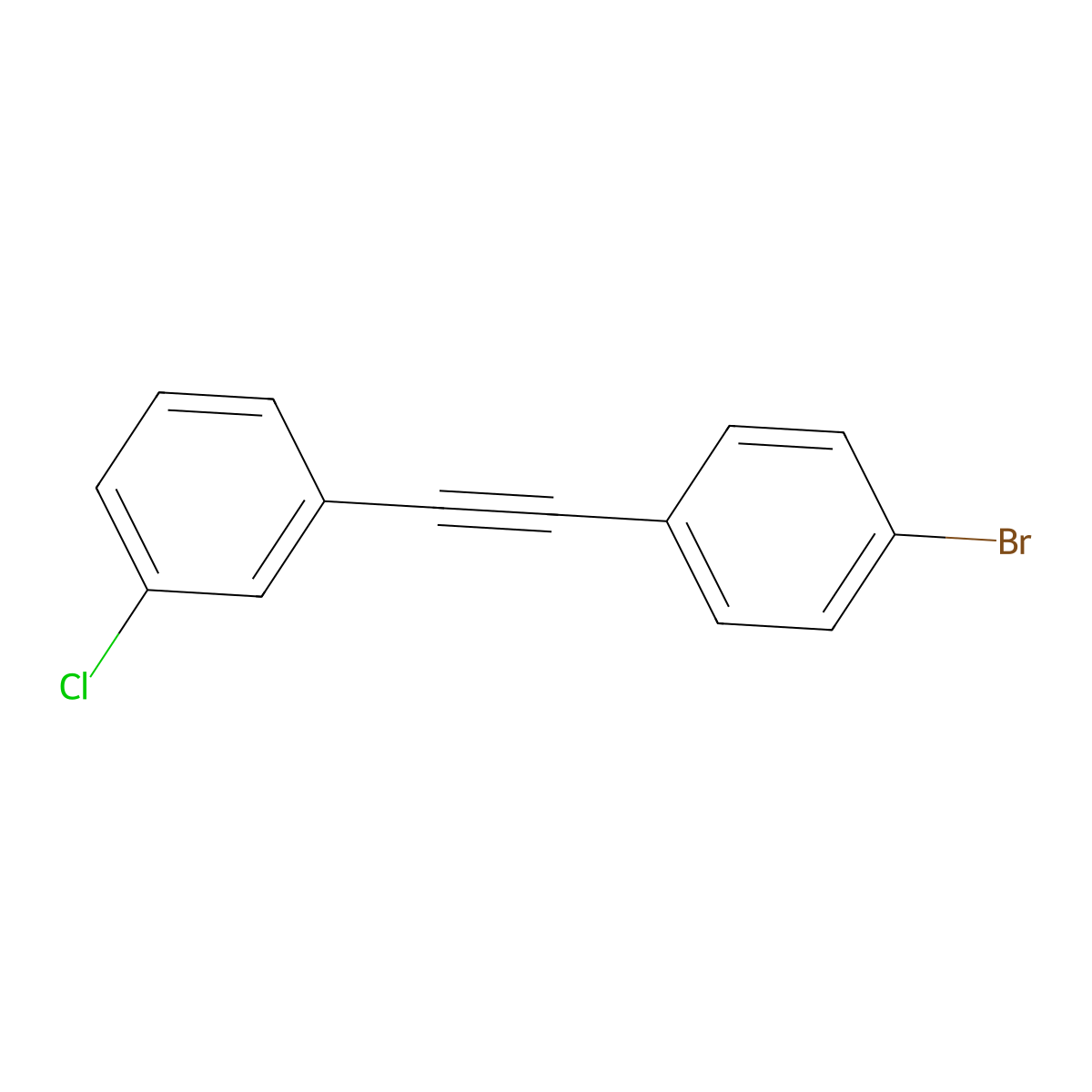 1-[(4-Bromophenyl)ethynyl]-3-chlorobenzene molecular structure, CAS 832744-27-1